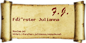 Fürster Julianna névjegykártya